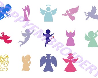 ANGEL Design for Embroidery machine / ange motifs pour broderie machine / instant download