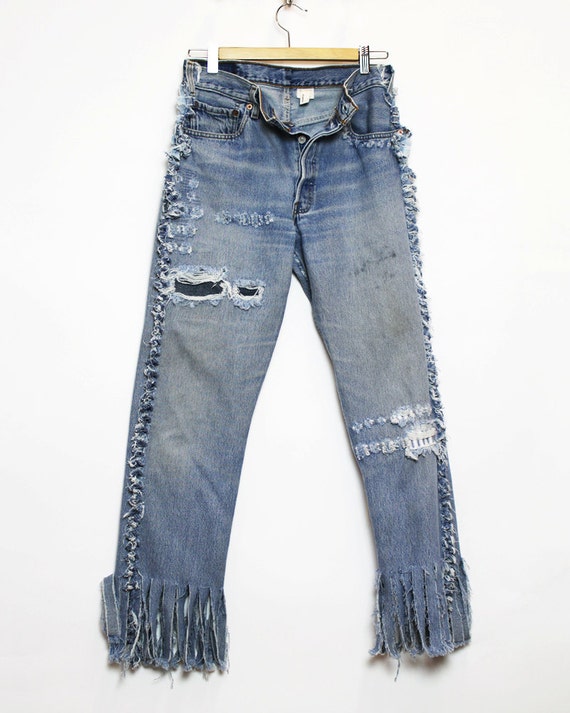 levi fringe jeans