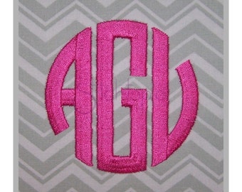 Circle Monogram Embroidery Font Set 1″ 1.5″ 2″ 2.5″ 3″ - Machine Embroidery Fonts Master Circle Embroidery Font 11 Formats Instant Download