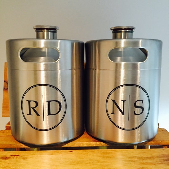Two Mini Keg Beer Growlers Groomsmen Gift by NorthCityGrowlers