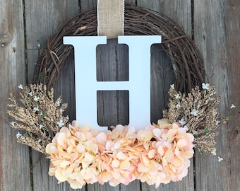 Monogram Wreath, Fall Door Wreath , Front Door Wreath, Wreath, Door Wreath, Front Door Wreath, Wedding Wreath, Letter Wreath, Home Decor