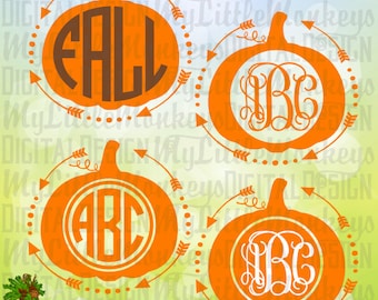 Pumpkin Monogram ~ Pumpkin SVG ~ Pumpkin Arrows ~ Monogram SVG ~ Fall Decor ~ Commercial Use SVG ~ Cut File ~ Clipart ~ jpeg-png-svg-dxf-eps