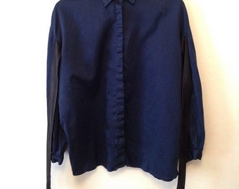 Items similar to Dries Van Noten Blouse Vintage Black Designer Blouse ...