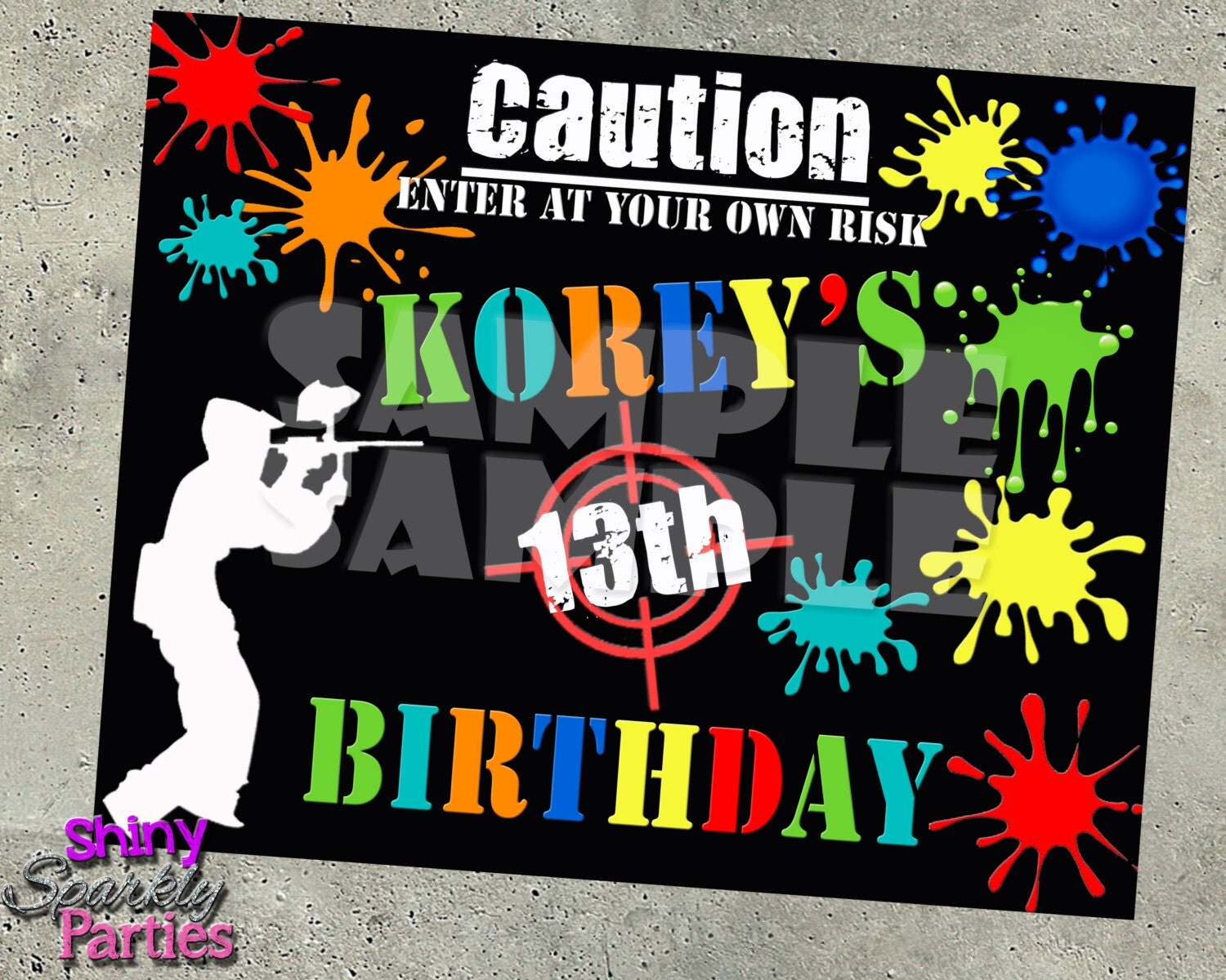 PAINTBALL PARTY DECOR Paintball Party Sign Paintball