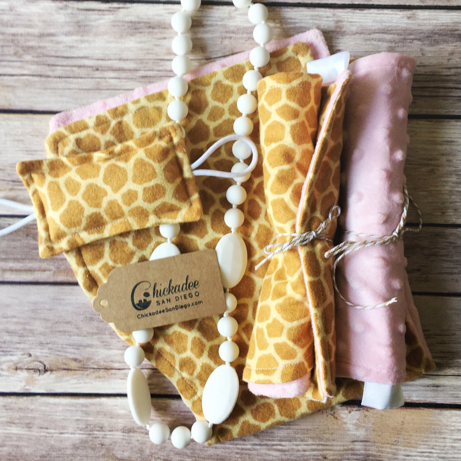 Giraffe Baby Girl Gift Set Giraffe Baby Gift by ChickadeeSanDiego