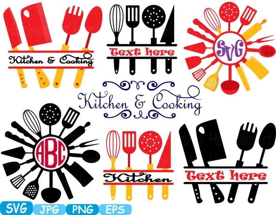 Kitchen SVG file Cutting files Cricut & Cameo Kitchen Utensils