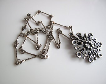 Knut Paulsen Sterling Silver 925S Pendant with sterling chain Modernist Norway Scandinavian