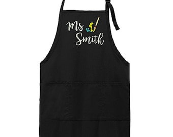Art Teacher, Artist Apron, Personalized Men's Apron, Women's Apron, Custom