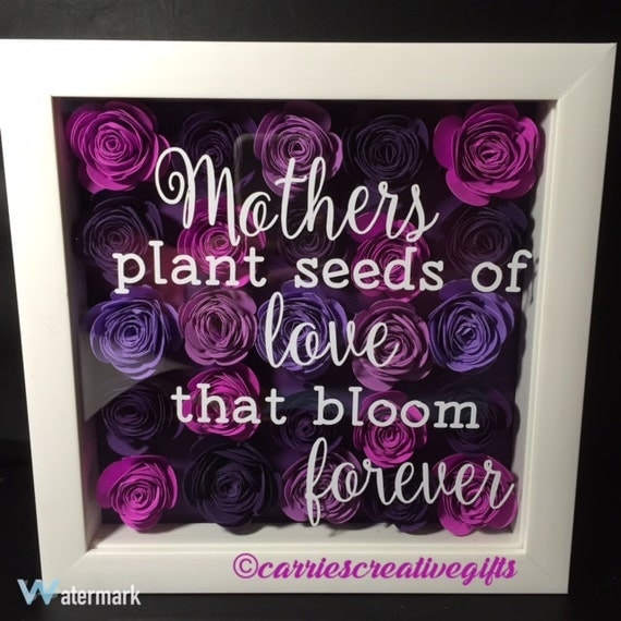 Download Items similar to Mother's Day Hand Rolled 3D Flower Shadow ...