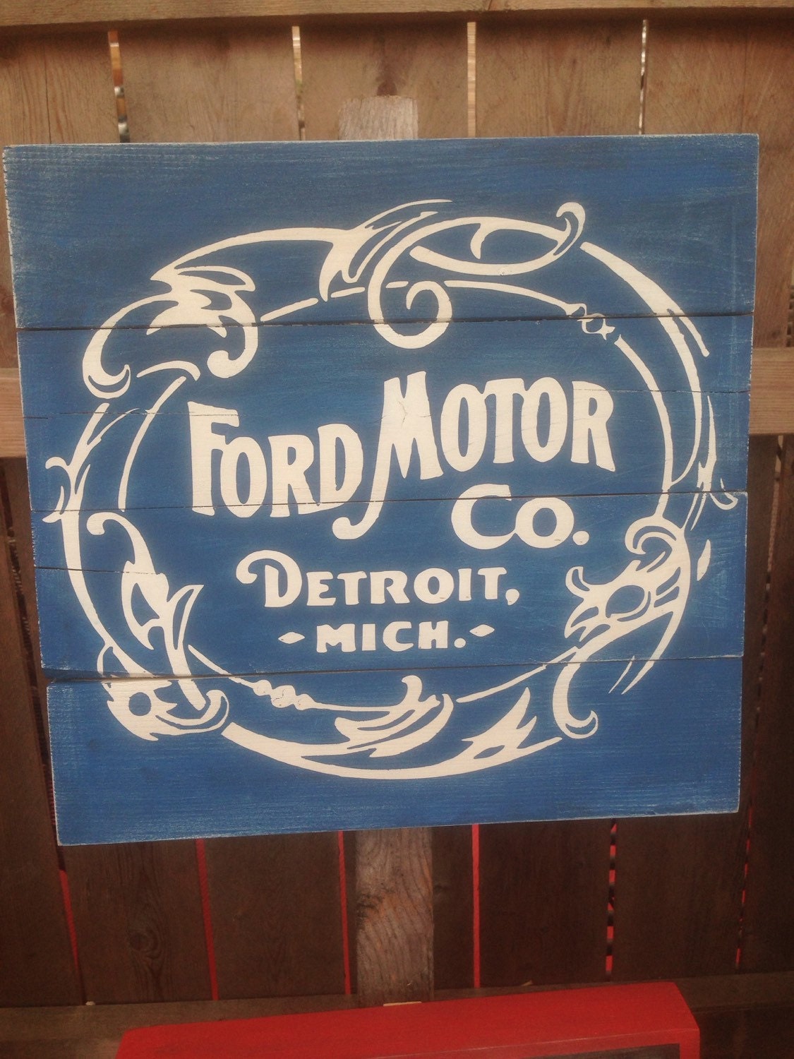 Ford Motor Company vintage logo wood sign 10x10