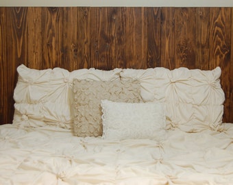 Barn Walls Queen Headboard - Honey Stain. Hang on the wall like picture frames. Easy Installation