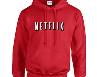Netflix Hoodie Sweatshirt Funny Movie Night Hoodie Netflix and Chill Tee Hooded Sweatshirt