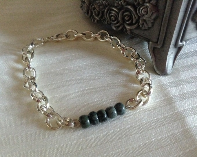 Men's Crocodile Jasper Bracelet