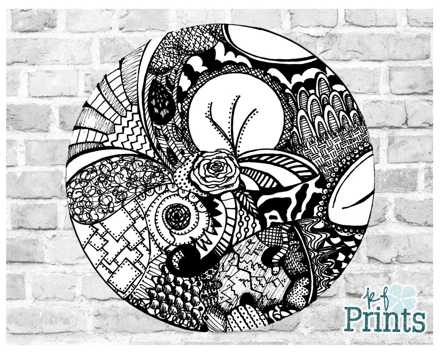 Zentangle Art Garden Zentangle Nature Inspired Doodles by KFPrints