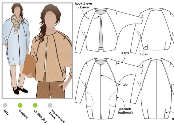 Alegra Jacket & Coat Sizes 10 12 14 PDF Sewing by StyleArc