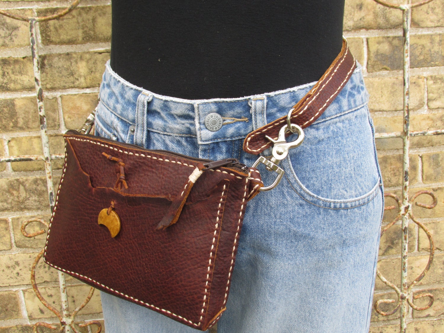 Leather Belt Bag unisex hip bag crossbody purse belt loop
