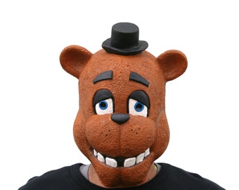 FNaF Full Head Freddy Fazbear Five Nights at Freddy's Teen Adult Latex Mask - Great for Birthday Parties Cosplay Toy Costume Picture Booth