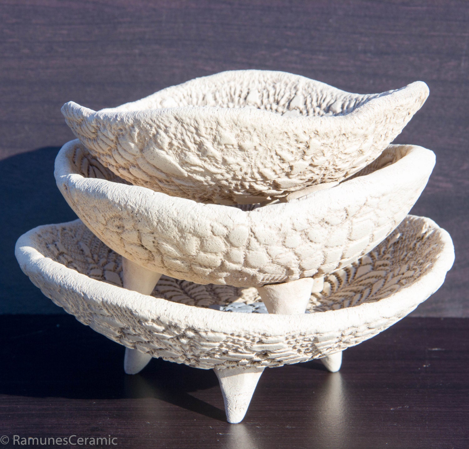 SET OF 3 Ceramic decorative bowl Table decoration bowls Rustic