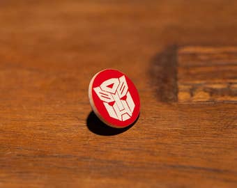 Transformers Autobot Logo Pin Optimus Prime Bumblebee Jazz Decepticons More Than Meets the Eye Brawn Space Bridge Cybertron Spike Witwicky