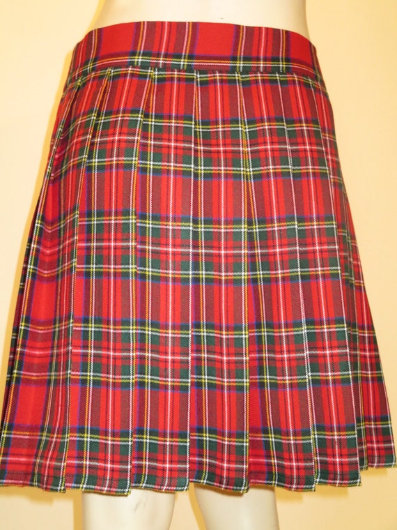 Royal Stewart Plaid Pleated Skirtred Green Plaid By Sohoskirts 