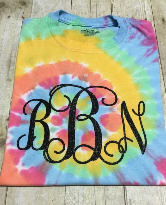 tie dye shirts with monogram