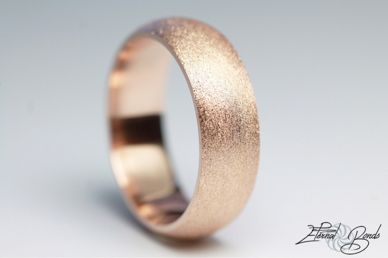 14k Solid Rose Gold Wedding Band Matte Wedding Band Brushed