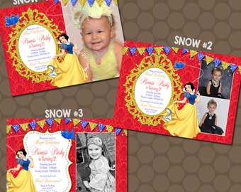 Princess Snow White Snowwhite Birthday Party Invitations Photos Printable Uprint Digital Printed * 3 designs * READ DESCRIPTION