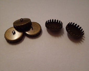 20 mm bead caps for resin jewellery bronze colour