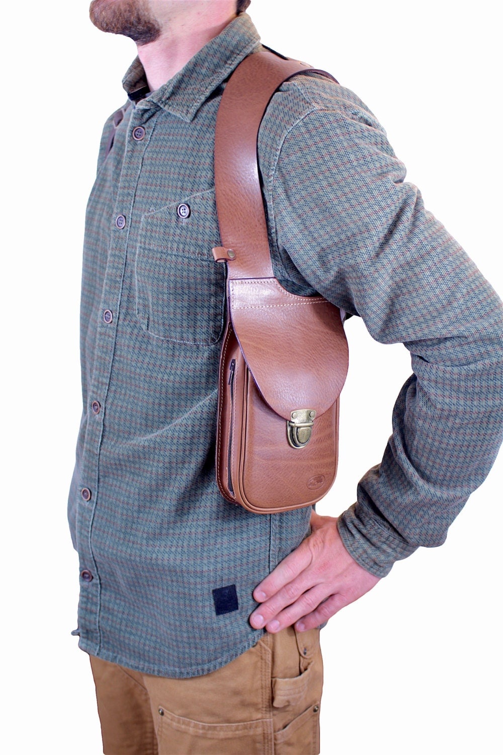 Leather holster bag DELUXE Leather shoulder holster bag Made