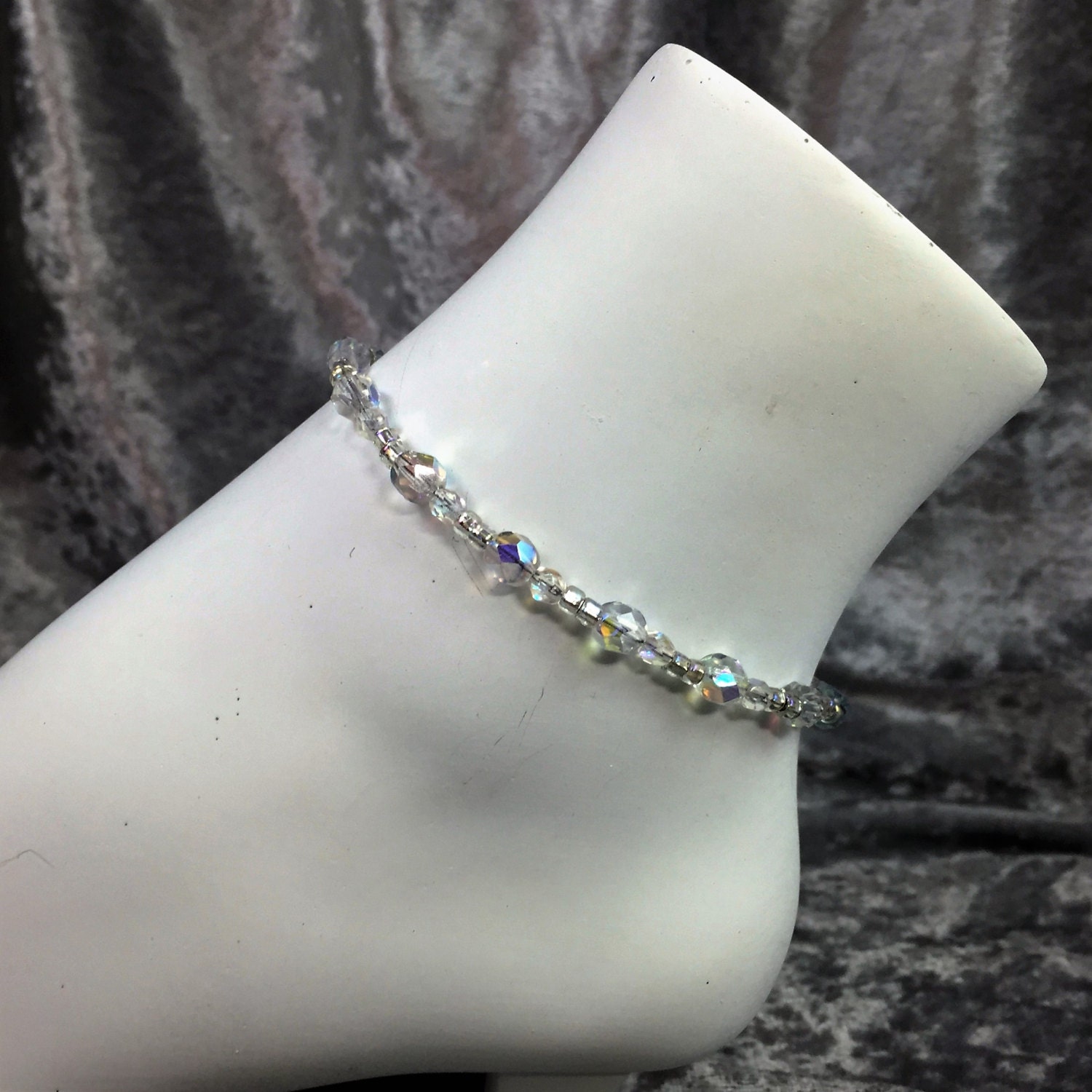Anklet Ankle Bracelet Crystal Ankle Bracelet by GoldenHillsBeads