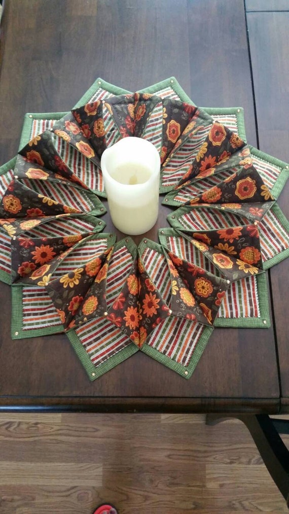 Fabric Wreath for table by StampScrapandSew on Etsy