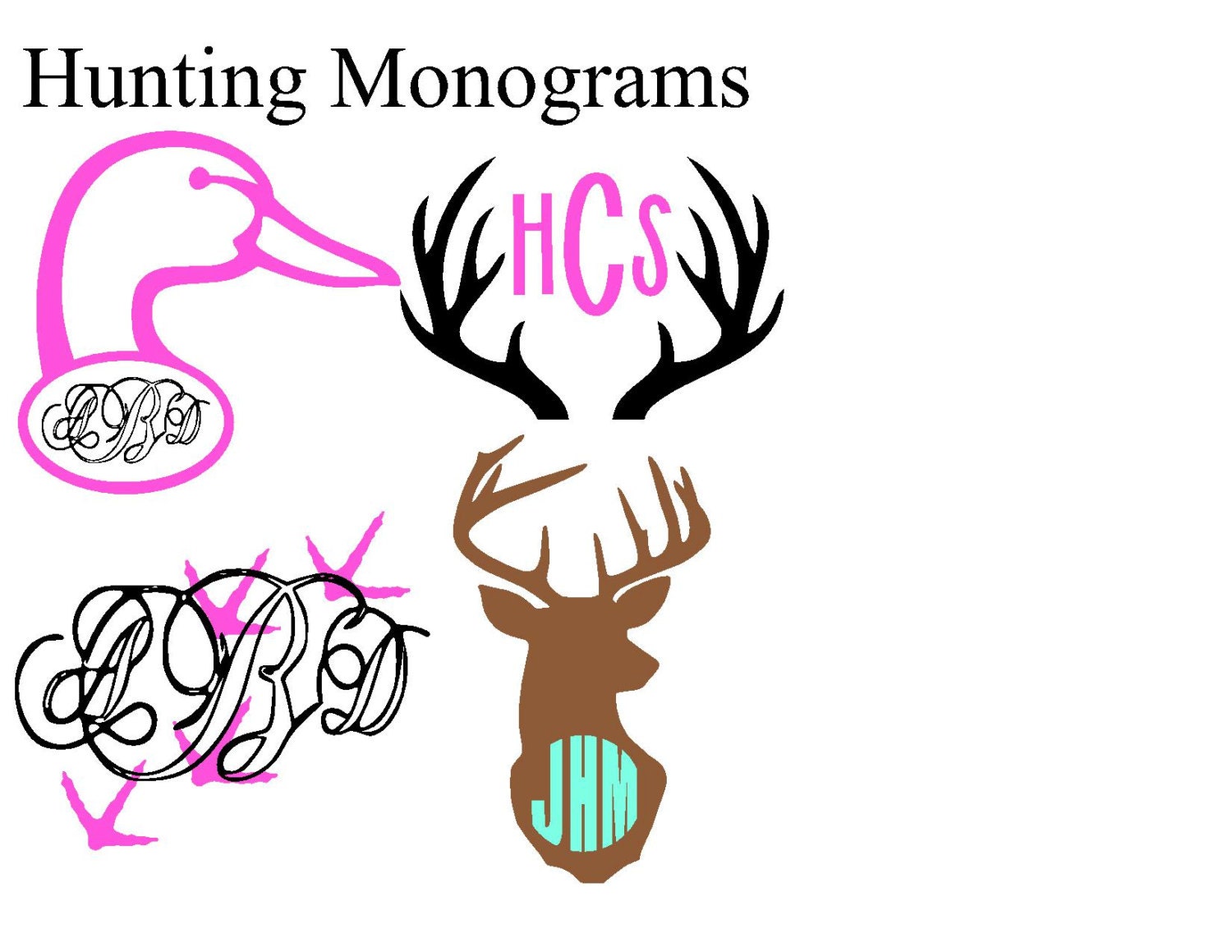 Hunting Monogram Decals Monogram Decals by BumblingBeeBoutique