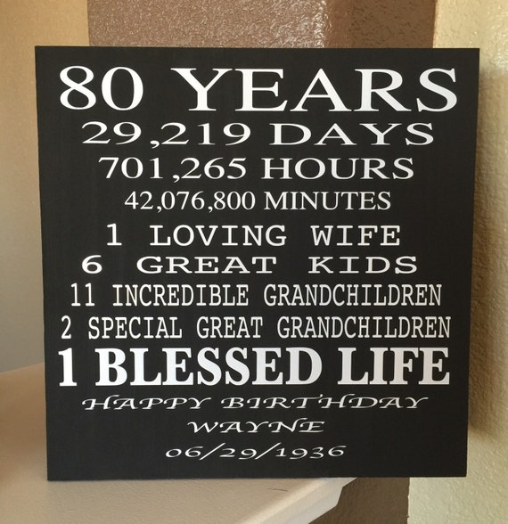80 Year Old Birthday Wood Sign... Can Be by CreativeSignsByTal