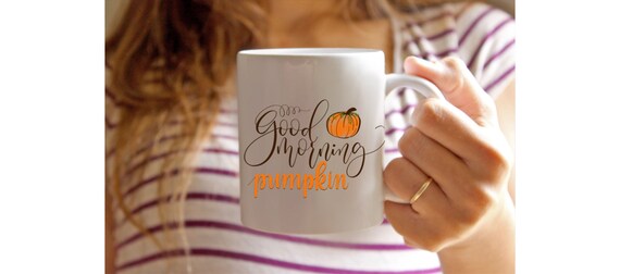 Items similar to Good Morning Pumpkin 11oz mug // handlettered on Etsy