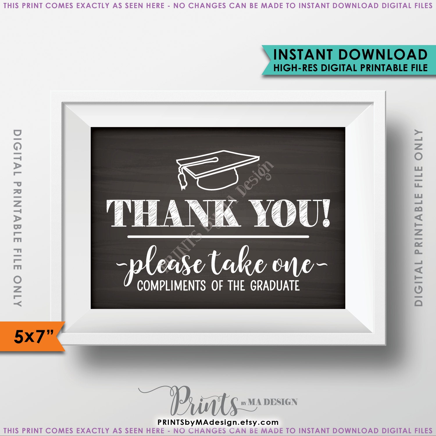 Thank You Sign Favors Sign Graduation Party Decoration