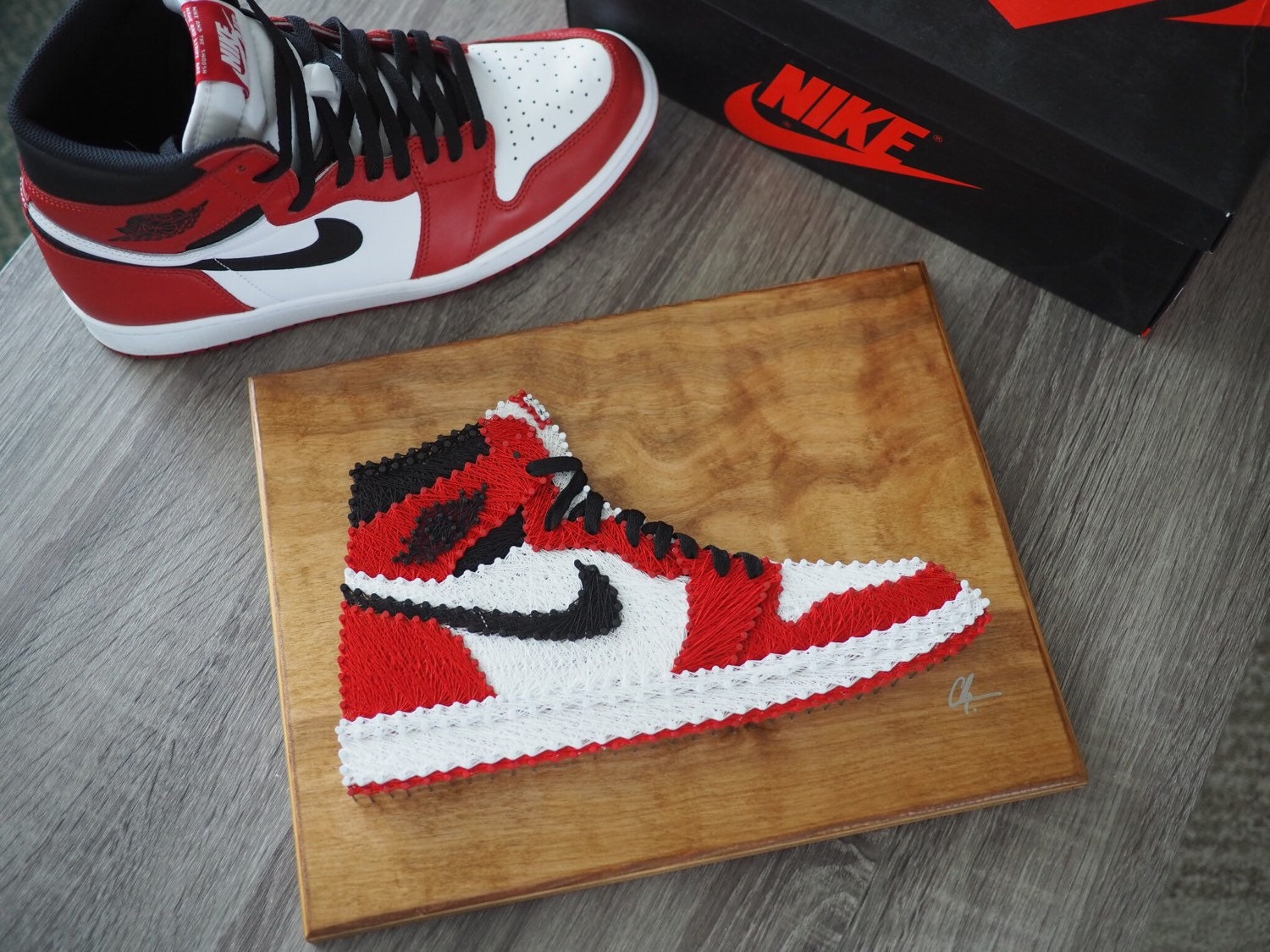 REDUCED Handmade Air Jordan 1 Sneaker String art Piece