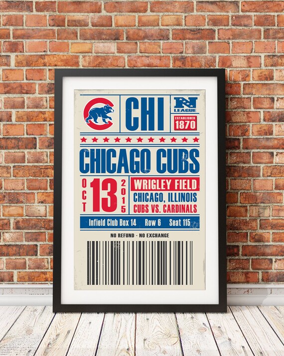 chicago cubs ticket print