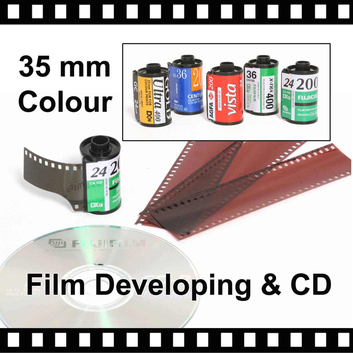 35mm Colour Film Processing And Scanned Onto Cd C41