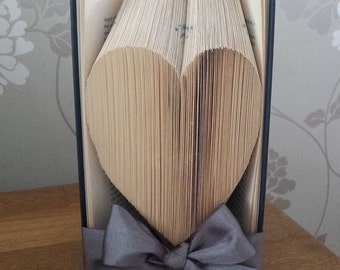 Heart book fold, valentine's gift, heart folded book, wedding gift