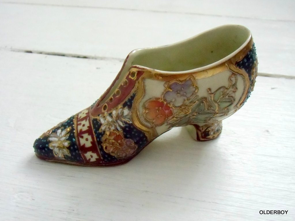 Vintage porcelain Shoes ceramic asian shoe porcelain boot