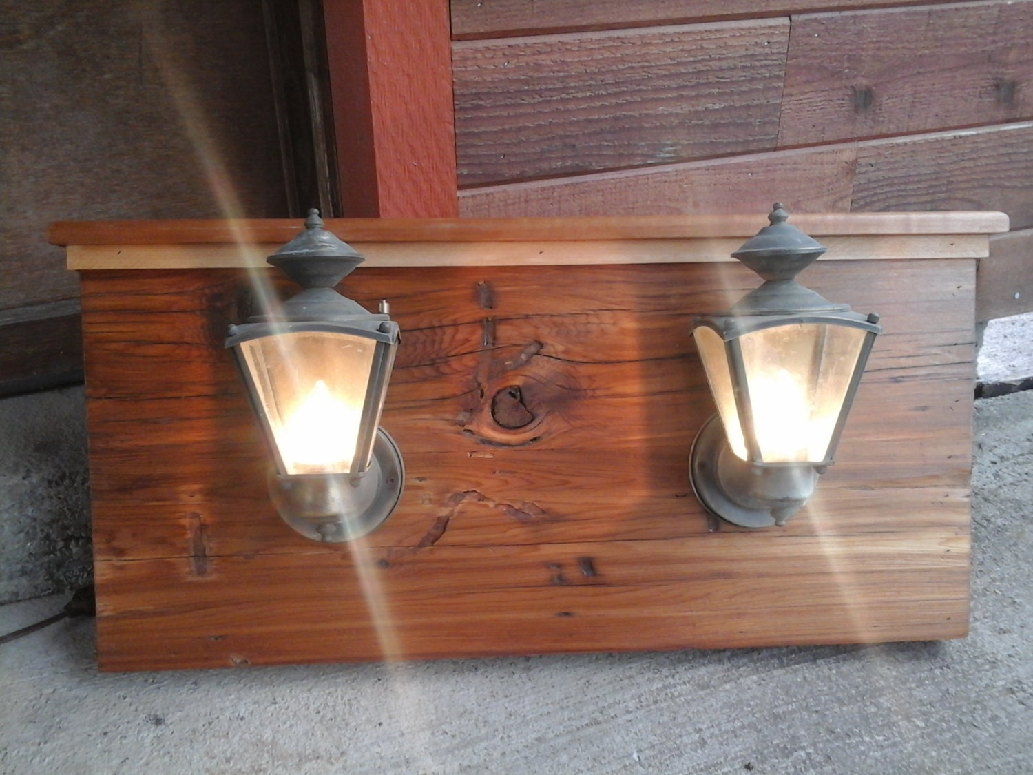 Reclaimed Cedar Light Fixture by AnnieBrandsAndThings on Etsy