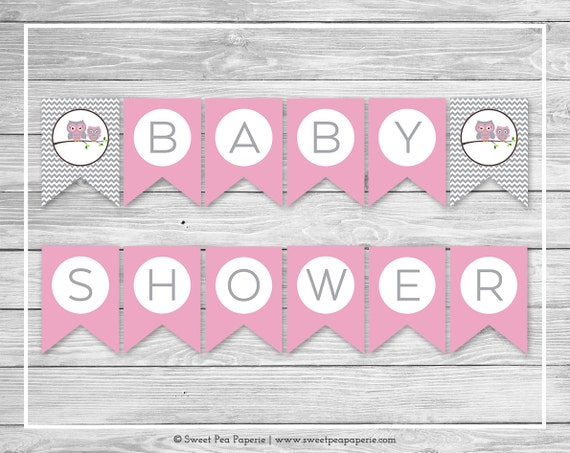 Items similar to Owl Baby Shower Banner - Printable Baby ...