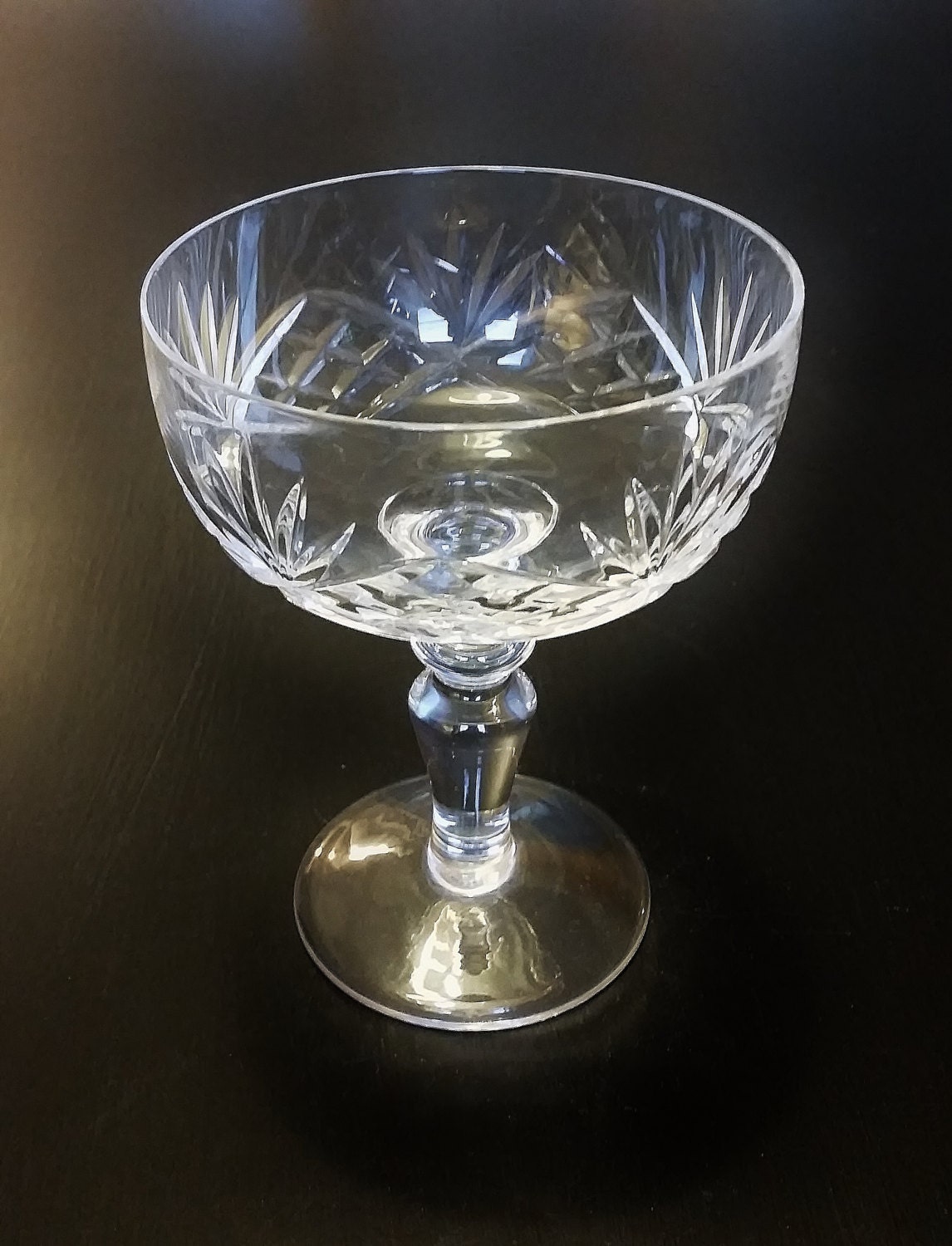 Vintage Cut Crystal Champagne Coupe Glass Sherbet Glass.