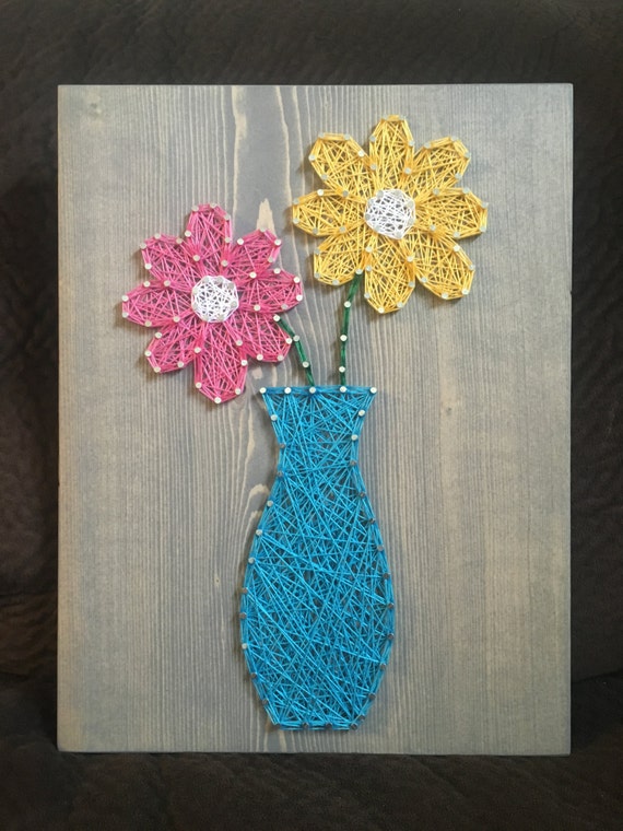 CUSTOM Flower/Vase String Art Floral Gift Wall Art Made to