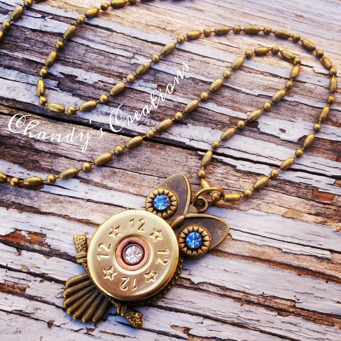 Owl Necklace Shotgun Shell Jewelry Shotgun Shell Necklace
