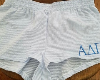 Alpha Delta Pi Seersucker Sleep Shorts