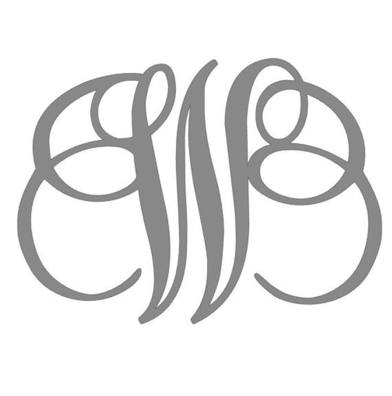 Monogram Letter W Door Decal Wall Decal