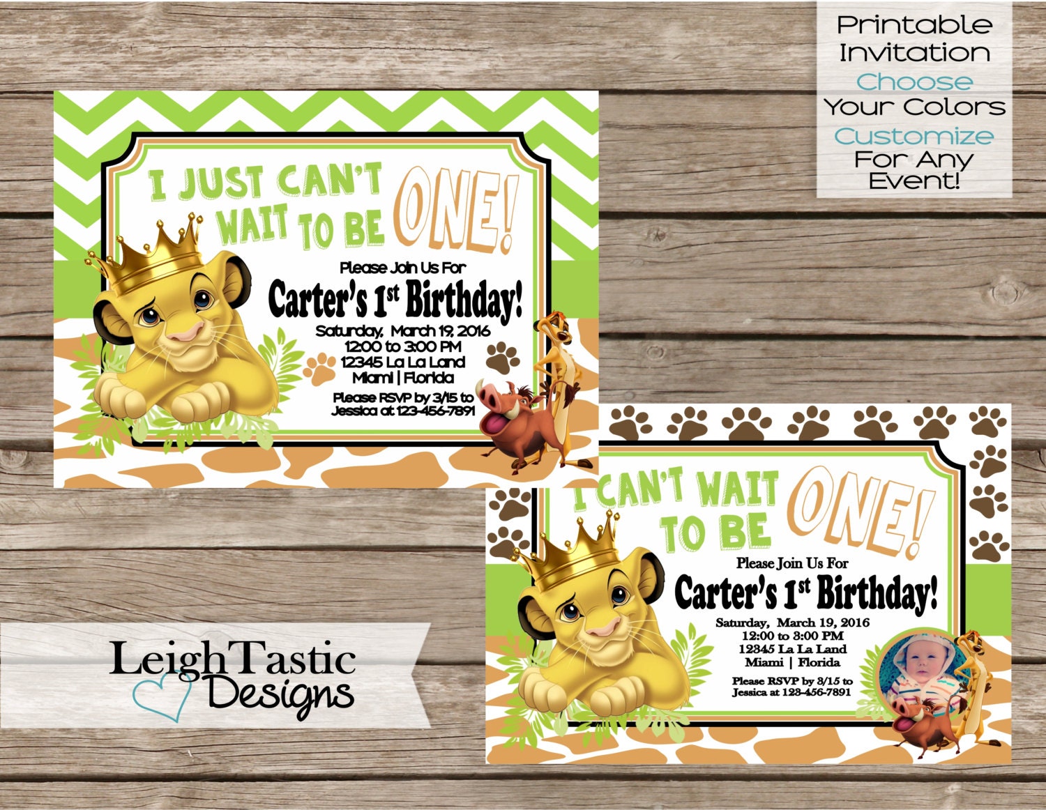 SALE Printable Invitation Lion King by LeighTasticDesigns ...