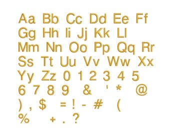 Machine Embroidery Font Designs - Font Letters, Numbers, Symbols Font Alphabet - 0.5,0.75 , 1 inch Sizes