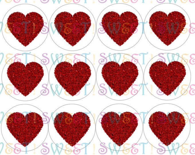 Edible Impressionist Heart Cake, Cupcake and Cookie Toppers - Wafer Paper or Frosting Sheet